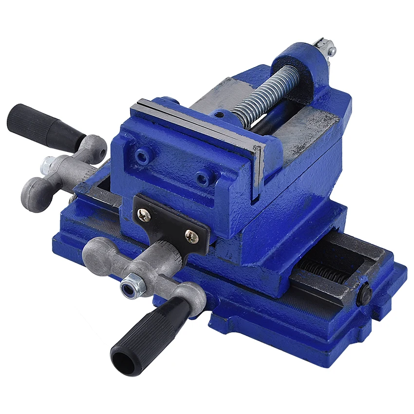 Two-Way Movement Bench Drill Operating Platform Flat Tongs Precision Bench Vise Clamp Tool Heavy Duty Cast Iron Plain Vice