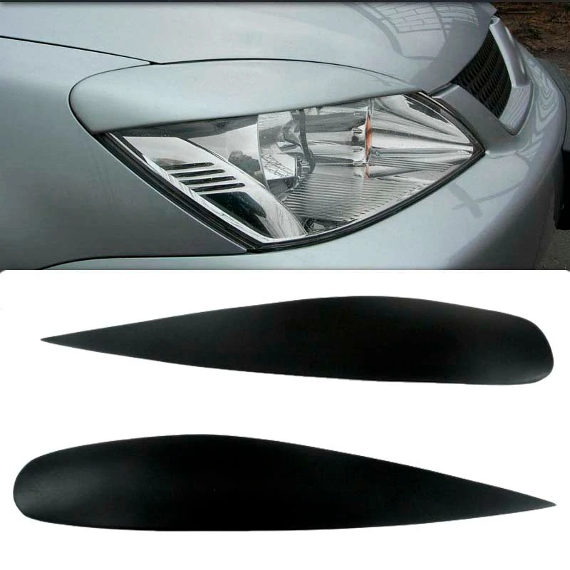 

for Mitsubishi Lancer Ralliart 2004-2006 Glossy Black Car Sticker Front Headlights Eyebrow Eyelid Trim Cover