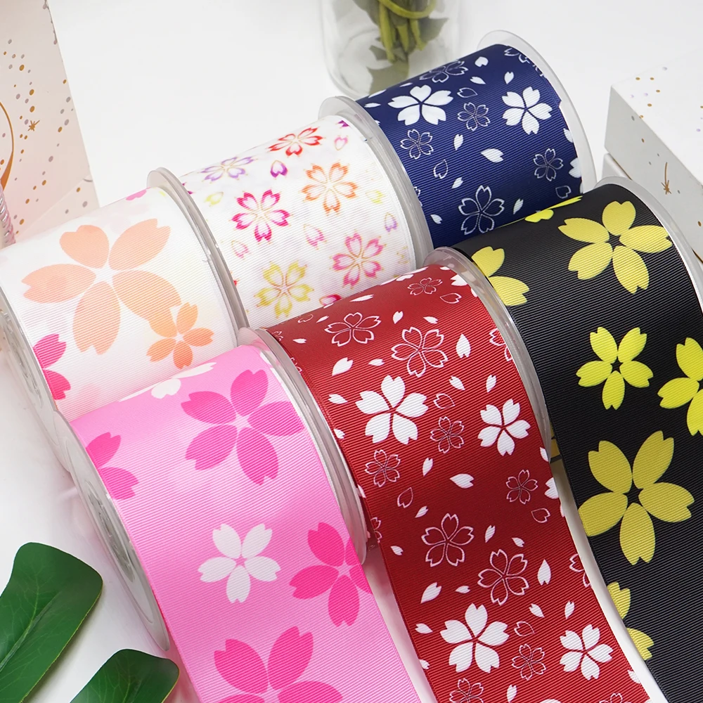 DIY Cartoon Flower Printed Grosgrain Ribbon For Craft Supplies Sewing Accessories 5 Yards, Planar Resins Mold 10 Pieces. 51239