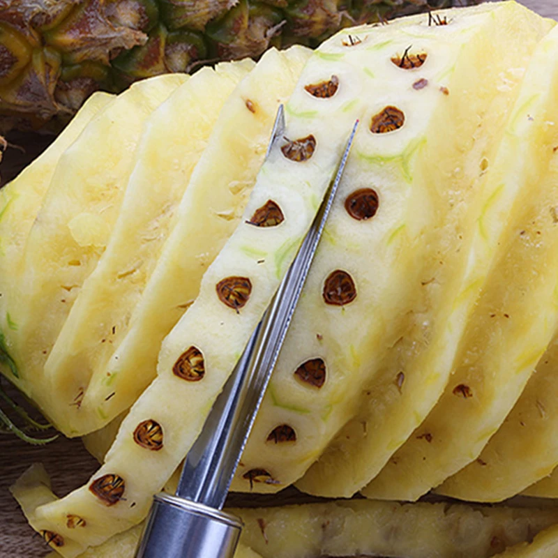 1PC Stainless Steel Pineapple Fruit Peeler Ananas Cutter Slicers Knife Sharp Blade V-Shaped Tool Restaurant Kitchen Accessories