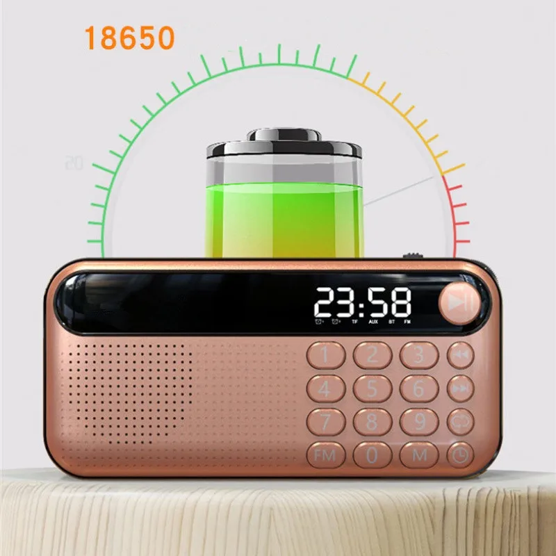 Imagem -05 - Alto-falante Portátil de Rádio fm ao ar Livre Cartão tf em Casa u Disk Music Player Mini Mp3 Clock Saída de Fone de Ouvido