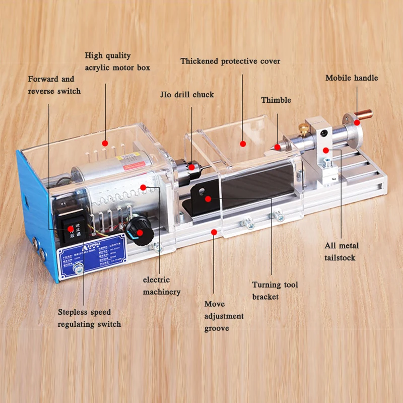 ASJ-001 Mini Woodworking Lathe Household Mini Lathe Bead Machine Grinding And Polishing Mini Multifunctional Machine Tool