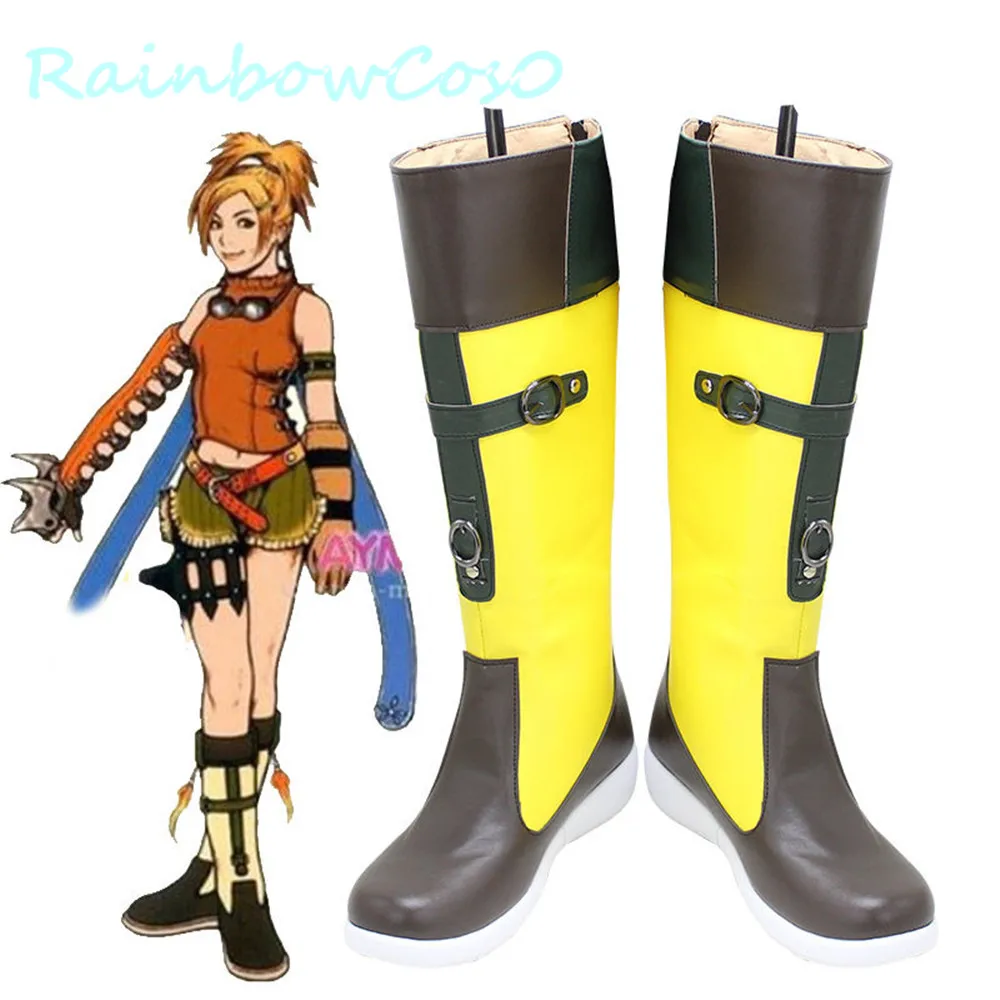 RainbowCos0 Cosplay Shoes FINAL FANTASY VIII FFVIII FF8 Rikku Boots Game Anime Halloween