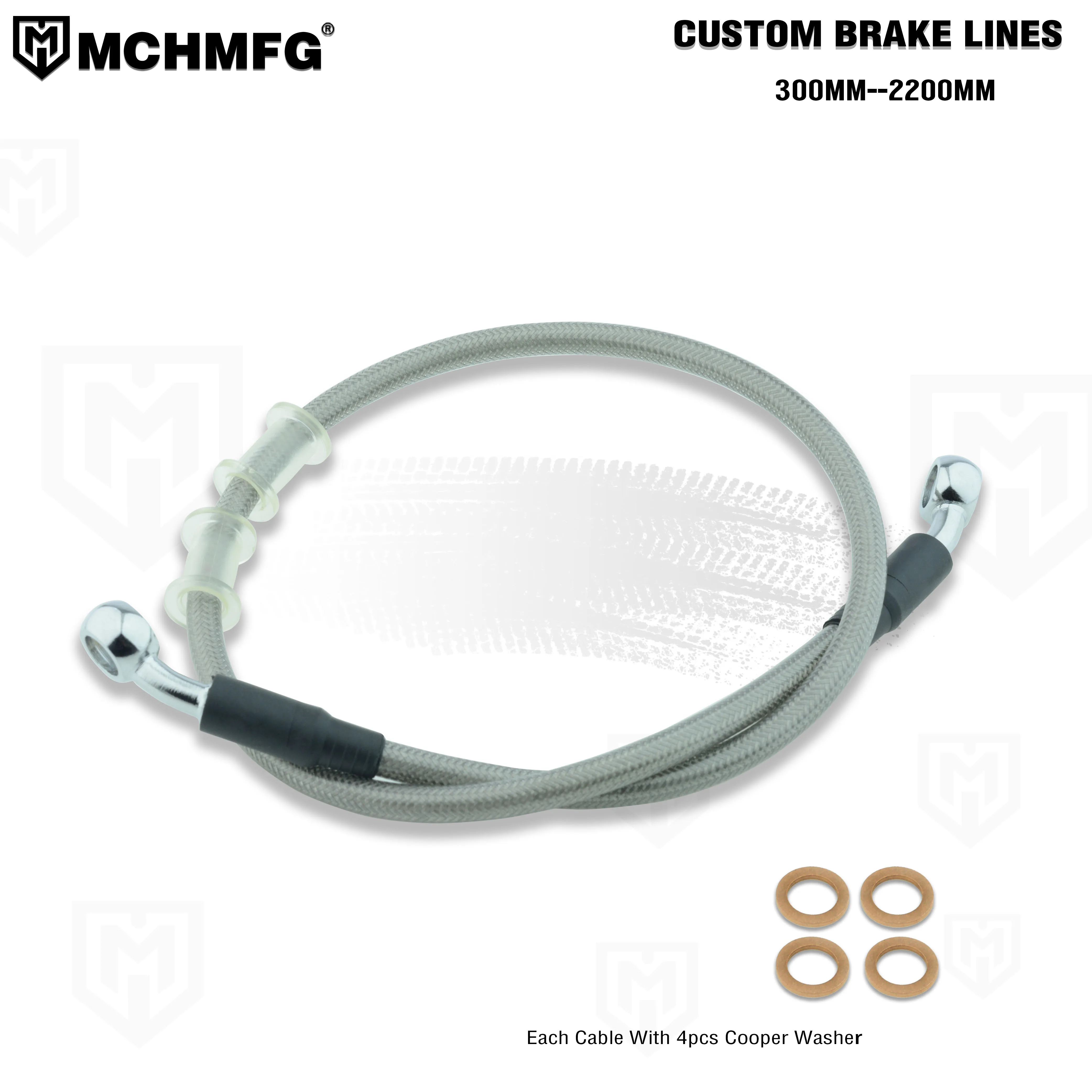 Zabrudzenia motocyklowe rower splatana linka hamulcowa przewód giętki stalowy kabel hamulcowy hydrauliczna rura Banjo 300mm-2200mm do motocykli Universal Racing — zdjęcie 6