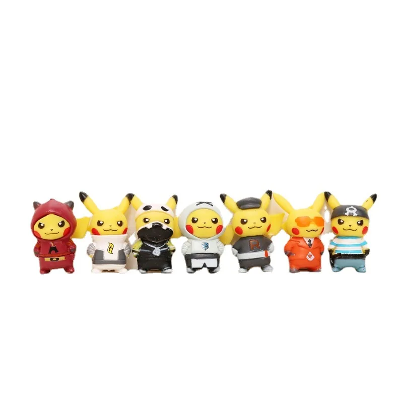 10pcs/Set Pokemon Anime Figure Cartoons Movie Mini Toy Doll Pikachu Cosplay Model Children Gift Birthday Christm Gifts