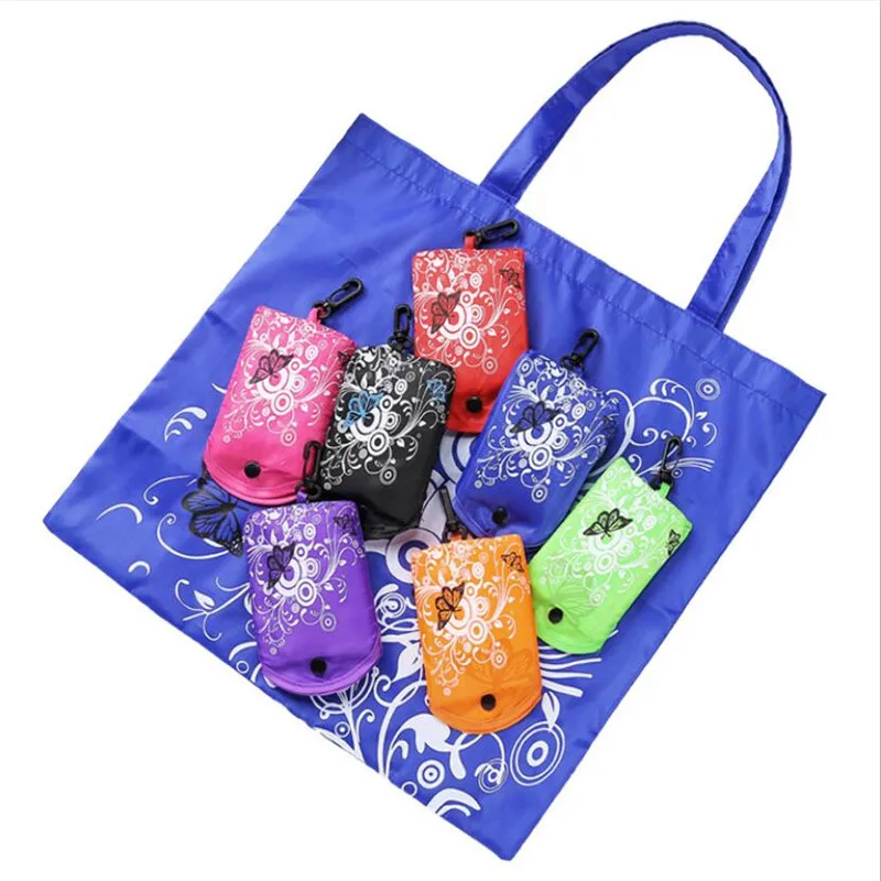 Environmental Shopping Bag Women Foldable Handbag Casual Floral Multi-Function Convenient Shopping Pouch Large Capacity Bag Tote