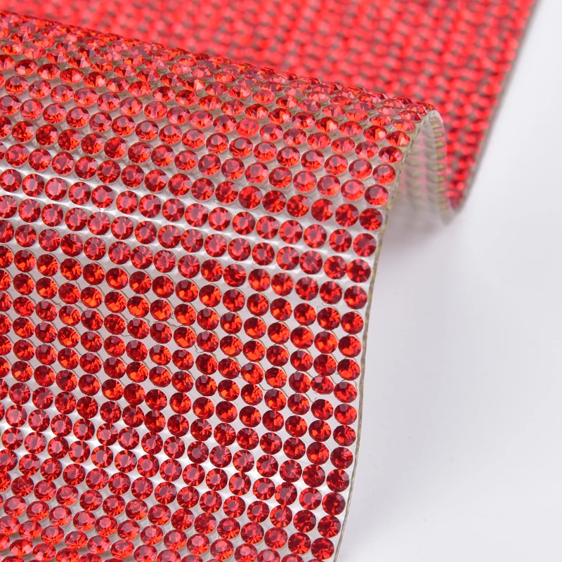 SS8 2.5mm Full Crystal Rhinestone Trim Diamond Mesh Hot Fix Self Adhesive Roll Strass Applique Banding Furniture Car Sticker