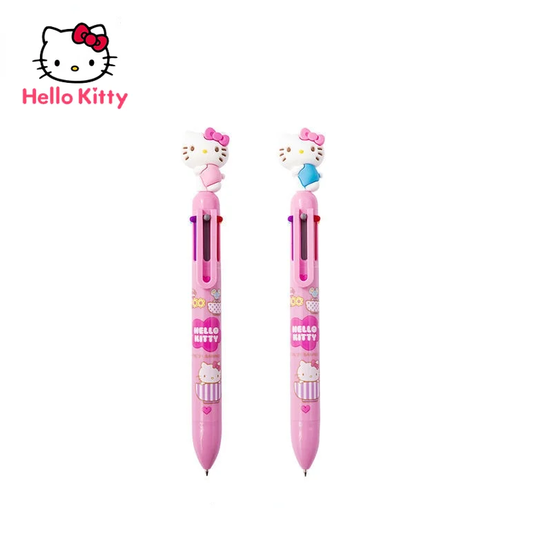 

TAKARA TOMY Hello Kitty Multicolor Ballpoint Pen 6 Color Push Pen Color Push Multifunction Cute Student Stationery Ballpoint Pen