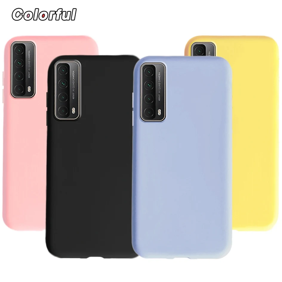 For Huawei Y7A 2020 Case Luxury Candy Color Matte Phone Case For Huawei P Smart 2021 Cover Soft HuaweiY7A Y 7A Y7 A Bumper 6.67