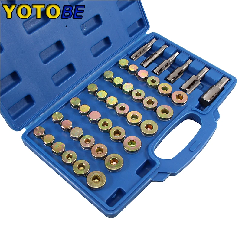 

114pc Oil Pan Thread Repair Kit Sump Gearbox Drain Plug Tool Set M13 - M22