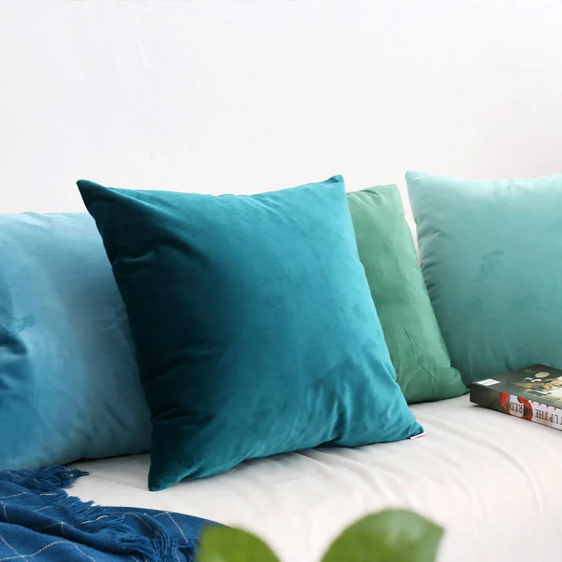 CANIRICA Cushion Cover Velvet Decorative Pillows 45x45cm Pillow Cover Home Decoration Funda Cojin For Living Room Nordic Decor
