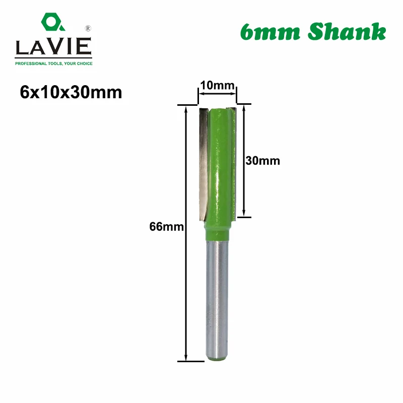 LAVIE-Fraise à Tige Simple et Double Cannelure, Mèche Droite pour Bois, Carbure de Tungstène, Outil de Travail de Calcul, MC06021, 6mm, 7 Pièces