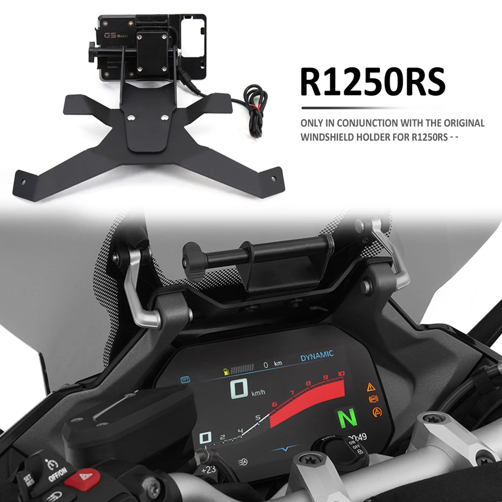 Soporte de navegación GPS para motocicleta, Cargador USB para BMW R1250RS R 1250 RS, novedad