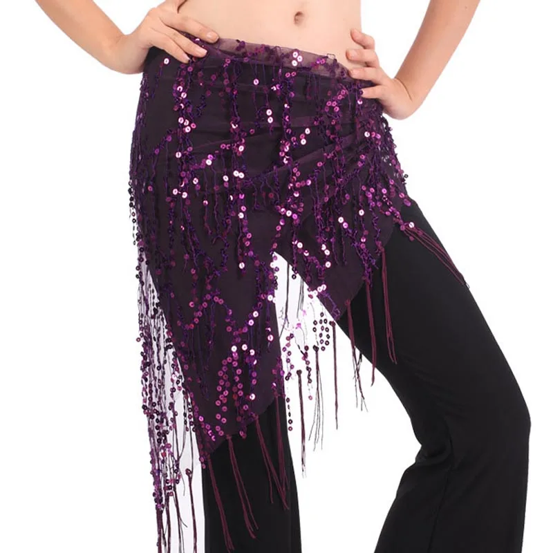 New style Belly dance costumes sequins tassel indian belly dance hip scarf for women belly dancing belt 11kinds of colors