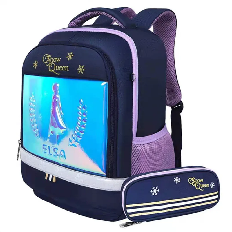 Disney Frozen School Bags For Girls Elsa Anna Primary Student Shoulder Orthopedic Backpack Grade 1-5 Large Capacity Mochilas