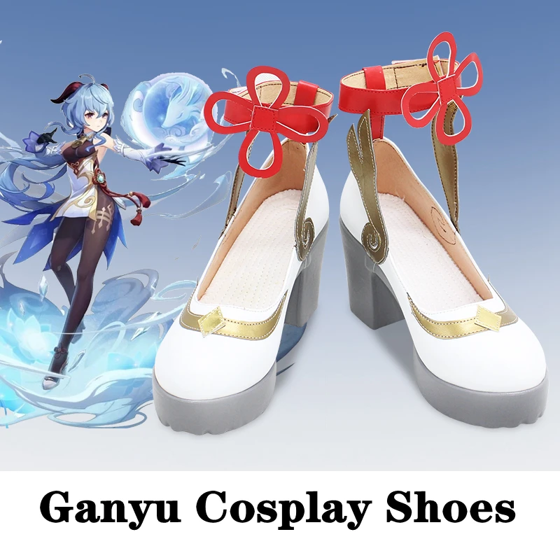 

Anime Cosplay Project New Member Ganyu Cos Shoes Genshin Impact Props Girls Lolita High Heels 35-50 Size Can Be Customized 2021