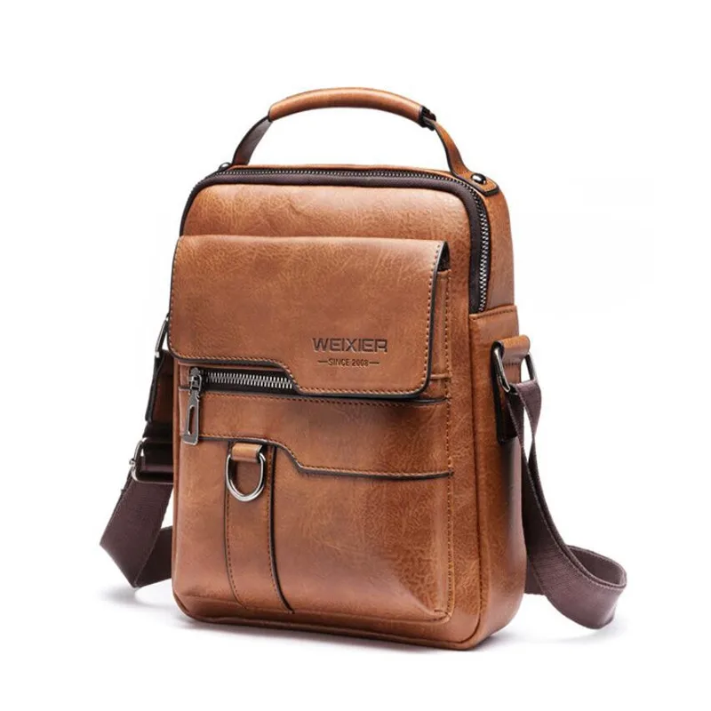 New Arrival Fashion Vintage Business PU Leather Men Messenger Bags Promotional Small Crossbody Shoulder Bag Casual Man Bag