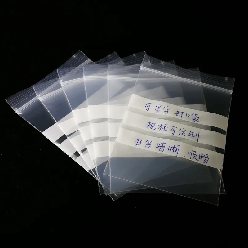 10wire Write on Panel Transparent Small Ziplock Plastic Bags Snack Package Supplies Parts Polythene  Clear Bags