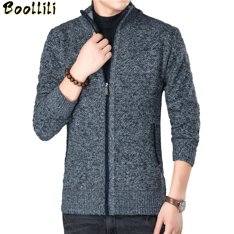 

Sweaters 2023 Mens Autumn Winter Thick Cotton Cardigan Men Casual Sweater Solid Long Sleeve