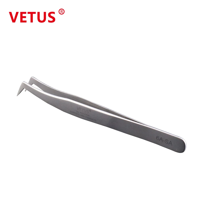 

VETUS SA Series Stainless Steel anti-static eyelash tweezers 6a-sa superhard Eyelash Extension tool Best Quality Tweezer