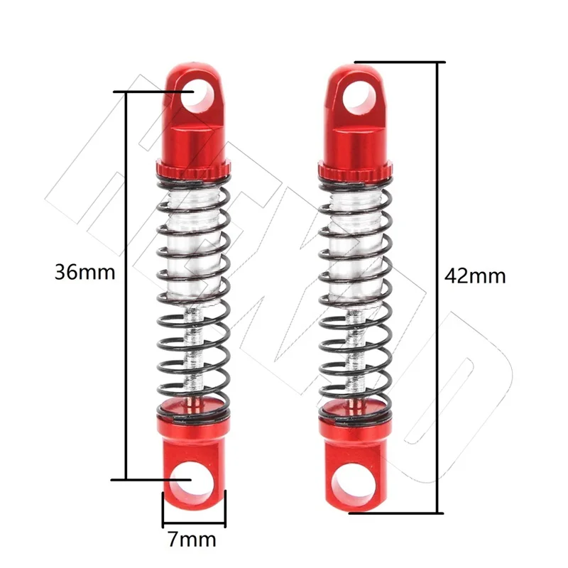 WPL D12 1/10 RC Car Upgrade Metal Parts Front & Rear Shock Absorbers With Mount Fixed Seat Accessories