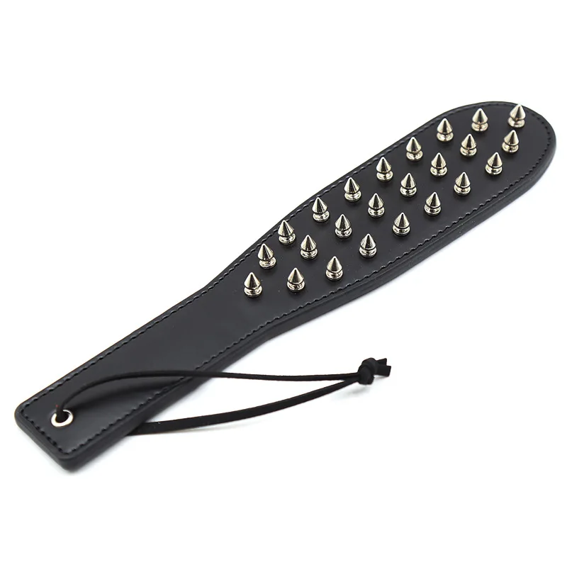 Exotic Accessories of Slave Bondage Black Leather Spanking with Metal Rivet for Fetish Bdsm Adults Sex Whip Beat Submissive Game