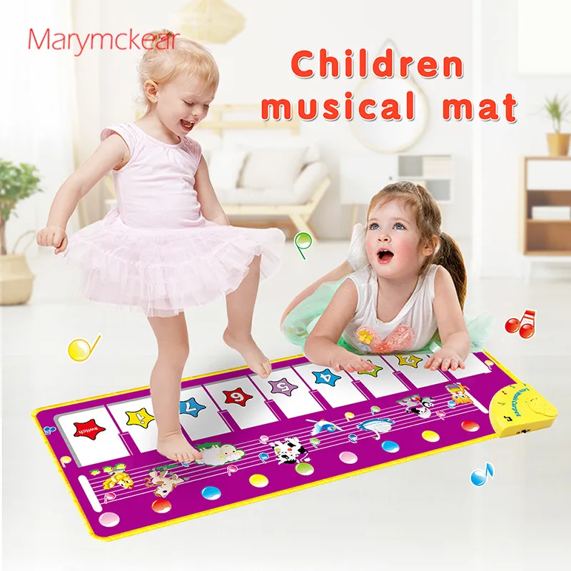 100x36cm Music Carpets Piano Mats Music Touch Play Keyboard with 8 Demo Songs Baby Animals Educational Toy for Kids Xmas Gift