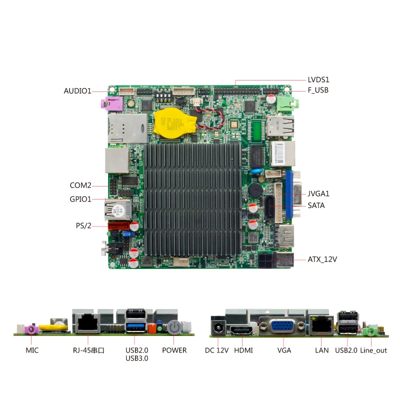 Imagem -03 - Placa-mãe Fanless Nano Itx Lvds J1900 x Lan Gigabit