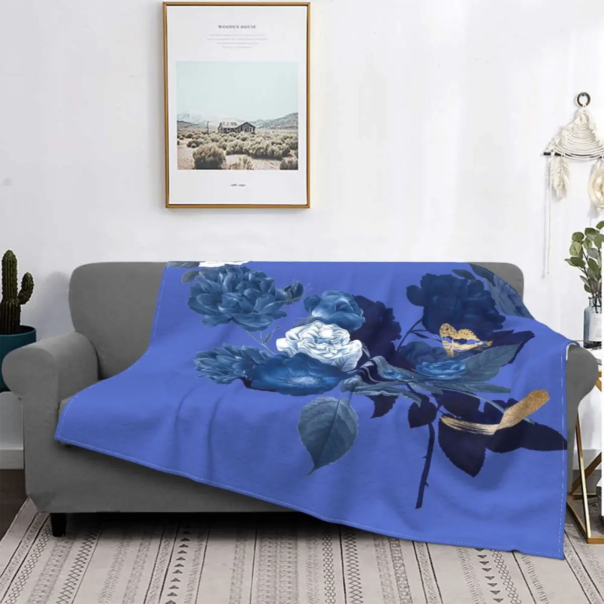 Manta de flores de 3 piezas, colcha de cama a cuadros, manta de playa, manta térmica, ropa de cama de algodón