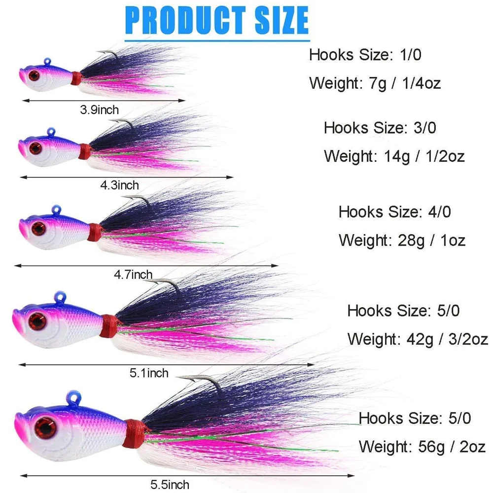 5Pcs Jig Head Fishing Lures Artificial Jig Head Bait With Fishing Hooks For Bass Trout Fishing Tackle Accessories