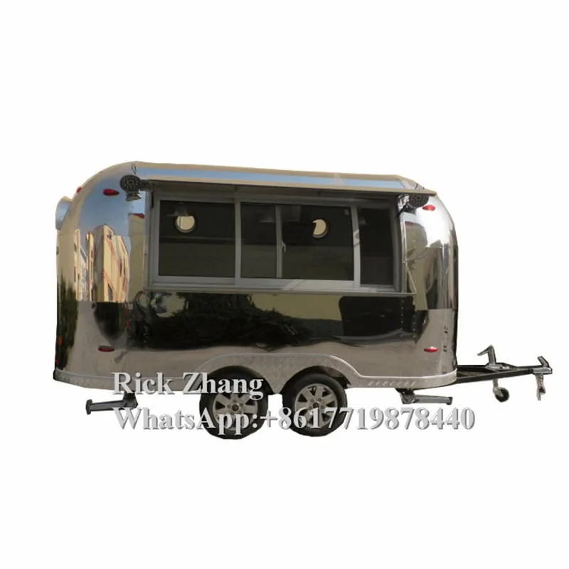 Stainless Steel Customized 4M Length Mobile /Snack/Street Food Cart/ Trailer For Europe To Use