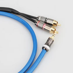 A10 Hifi Canare 3.5mm to 2RCA Audio Cable PC Mobilephone Amplifier Interconnect High Quality 3.5 Jack to RCA Cable