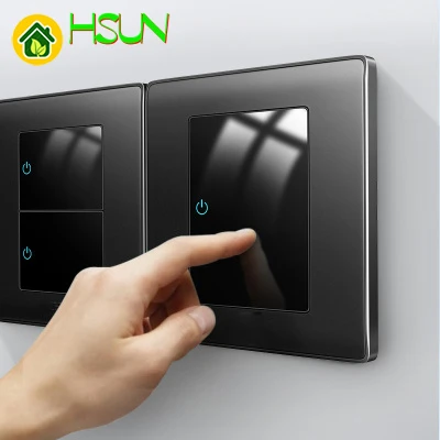 

CE 86 type LED switch mirror acrylic stainless steel Electroplated frosted black panel 1 2 3 4 Gang 1 Way 2 Way EU Socket USB