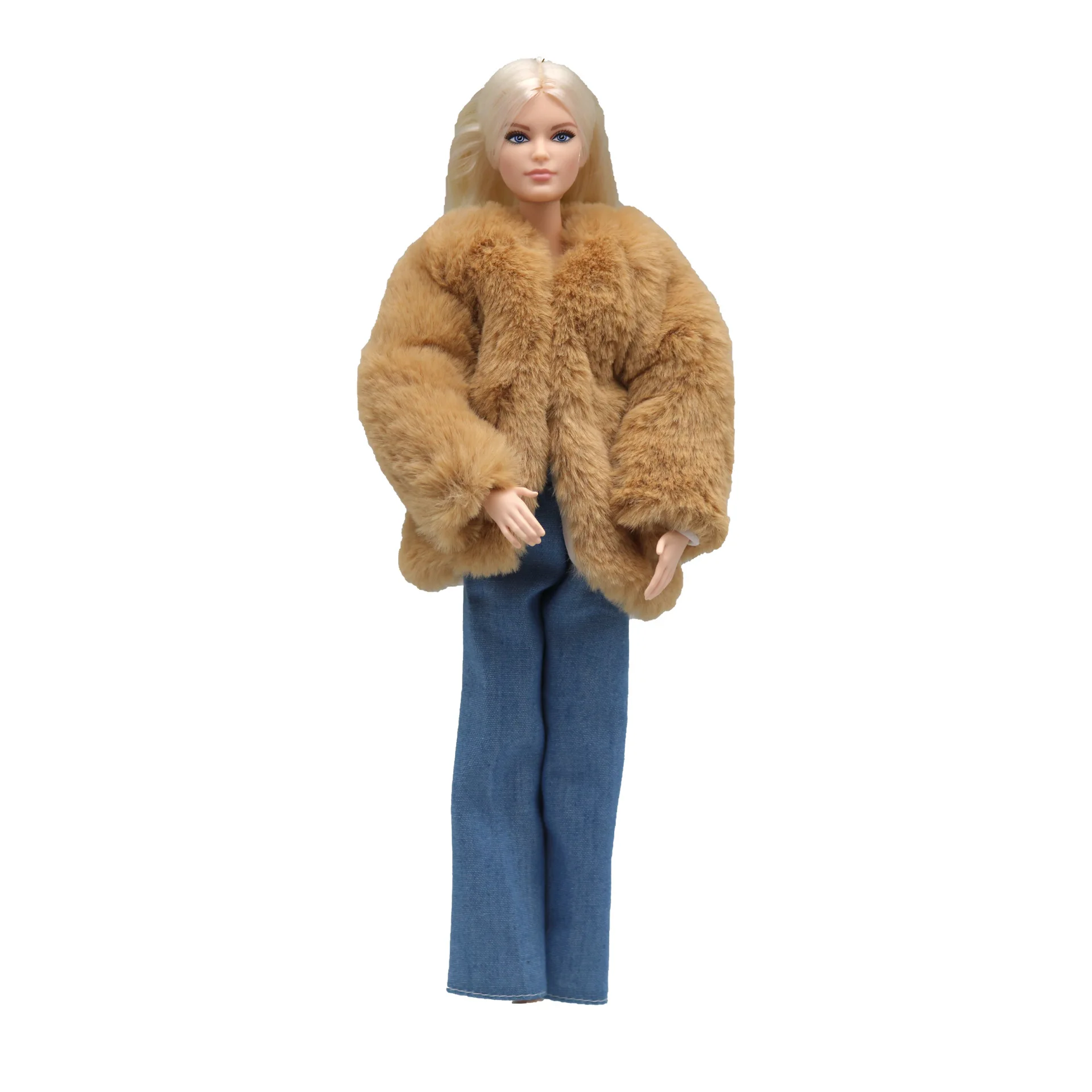 Fashion Cashmere Overcoat for Barbie Blyth 1/6 30cm MH CD FR SD Kurhn BJD Doll Clothes Accessories