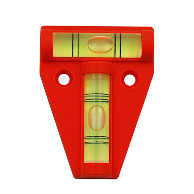 2pcs Horizontal Plastic Mini T Type Spirit Level T-type Scope Triangle Level Measuring Kit Bullseye Level Bubble Inclinometer