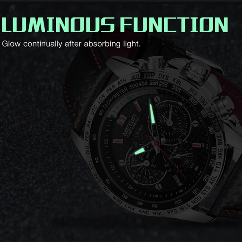 MEGIR Original Mens Top Brand Luxury Quartz WristWatches Casual Fashion Luminous Army 30m Waterproof New Relogio Masculino 1010G