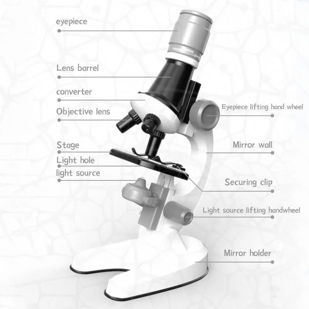 Zoom Microscope Biology Lab LED 1200x School Children Science Experiment Kit Education Scientific Toys Gifts For Child Scientist