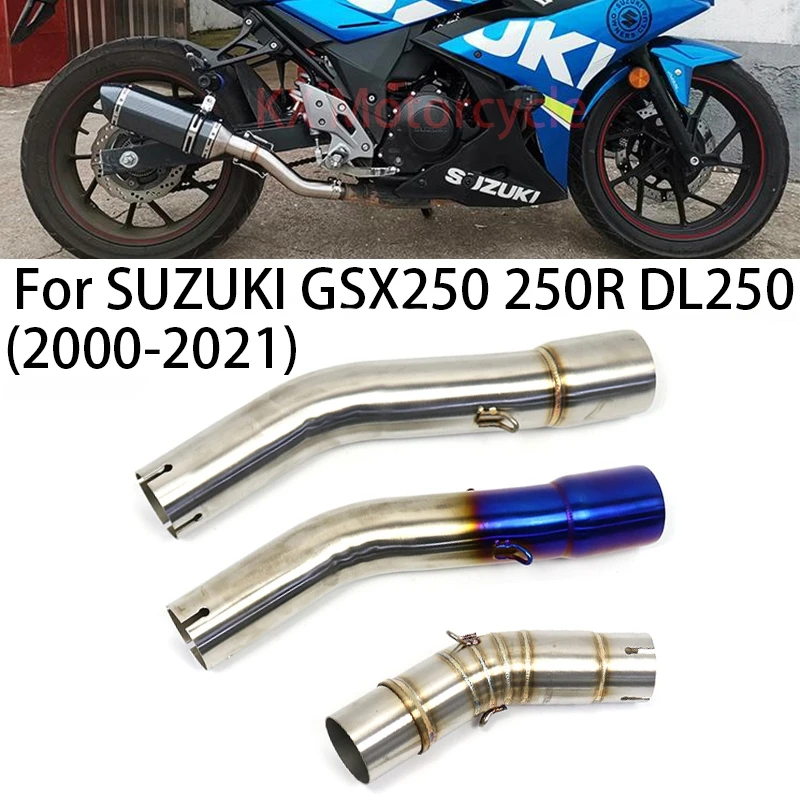 

For SUZUKI GSX250R GSX 250R GSX250 Gsx 250 DL250 2000-2021 Motorcycle Exhaust Middle Mid Link Pipe Muffler Tube Escape