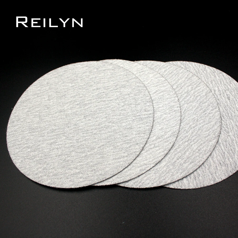 10pcs 5 inch Flocking Sandpaper 125mm White Sand Paper Polishing Pad Sandpaper Polishing Disc for Angle Grinder