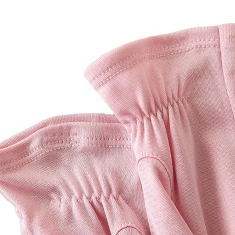 Women Sleep Moisturizing Mitten Summer 100% Natural Mulberry Silk Half Finger Touch Screen Thin Sunscreen Driving Sun Glove M50