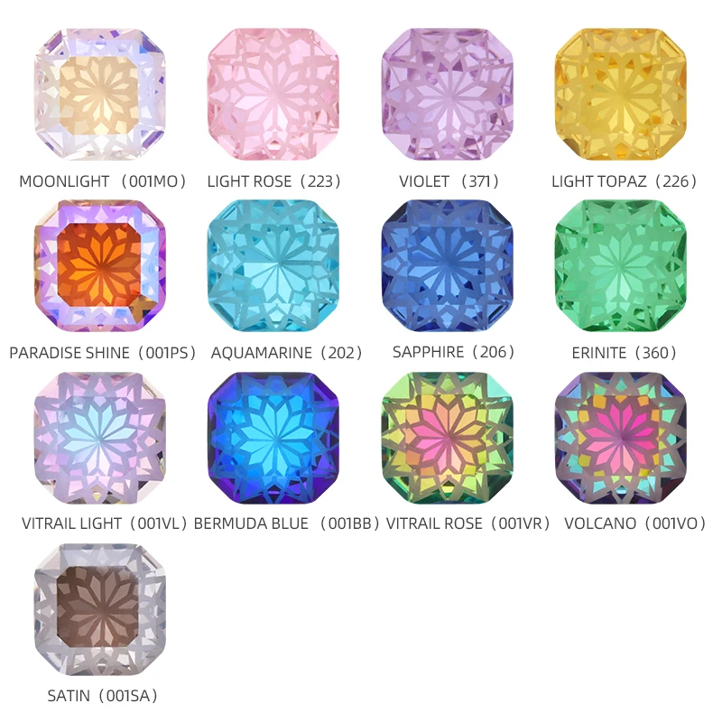 10/14mm Square Rhinestone Gemstone Flower Diy Crafts Accessory Crystals Stones Shiny Strass Decoration Super Glass Jewelry