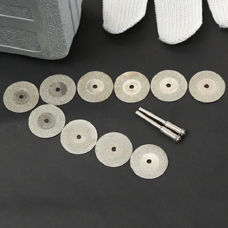 

10Pcs 25mm Diamond Cut Off Blade Cutting Discs Wheel Disc Grinding Slice with 2Pcs 3mm Mandrel for Drill Die Grinder Rotary Tool