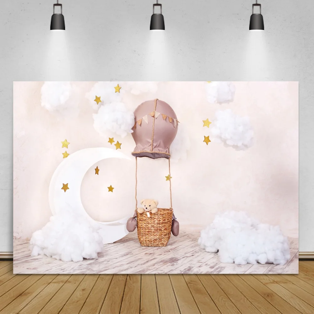 Фон для студийной фотосъемки новорожденных с изображением Золотой Звезды Луны хлопка корзины вечеринки портрета фотозоны