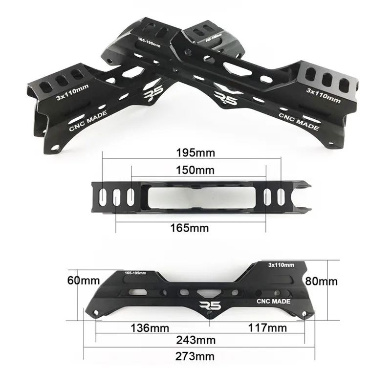 Pattini a rotelle a 3 ruote con pattini a velocità in linea R5 3X110mm telaio 85A 110mm ruota di pattinaggio PS ILQ-11 cuscinetto slalom Patines