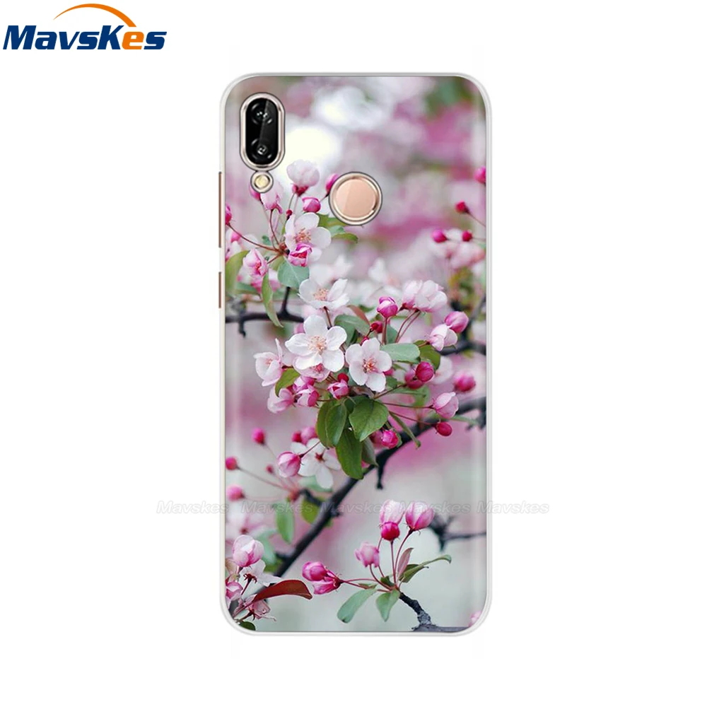 Case For Huawei P20 Pro Funda Phone Case Soft TPU Cover for Huawei P20 Cover Silicone Back Bags for Huawei P20 Pro Case flower