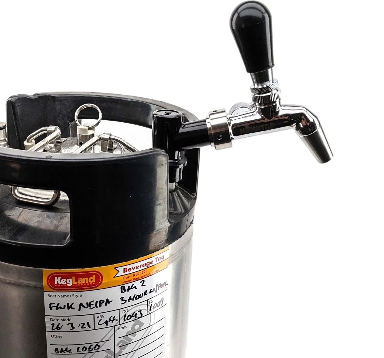 Ball Lock Disconnect (Black/Liquid) - with Integrated Tap Shank and Collar HOMBERE ,BREWY,BEER BREWING