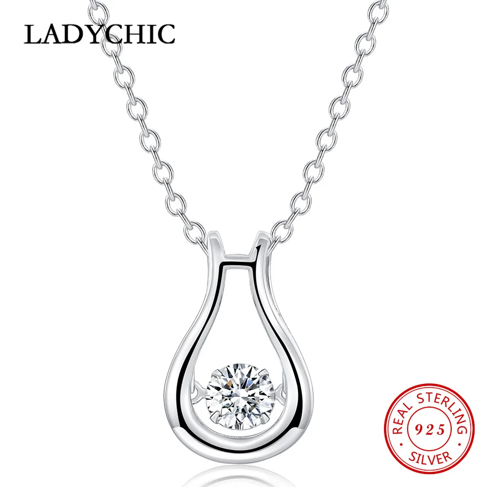 LADYCHIC Simple 925 Sterling Silver Bottle Pendant Necklace for Women Girl Dainty S925 Silver Wedding Jewelry Wholesale LNS1036