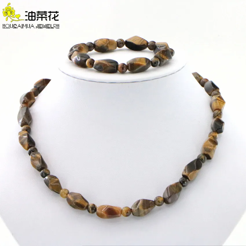 Natural 8x16mm African TIger Eye Twisty Beads Stone Fashion Trendy Shiny Women Girl Necklace/Bracelet Hand Made Wholesale Price