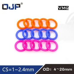 10PCS / bag multicolor thickness CS1/1.5/1.9/2.4mm silicone rubber O-ring silicone / VMQ rubber gasket O ring Sealing ring