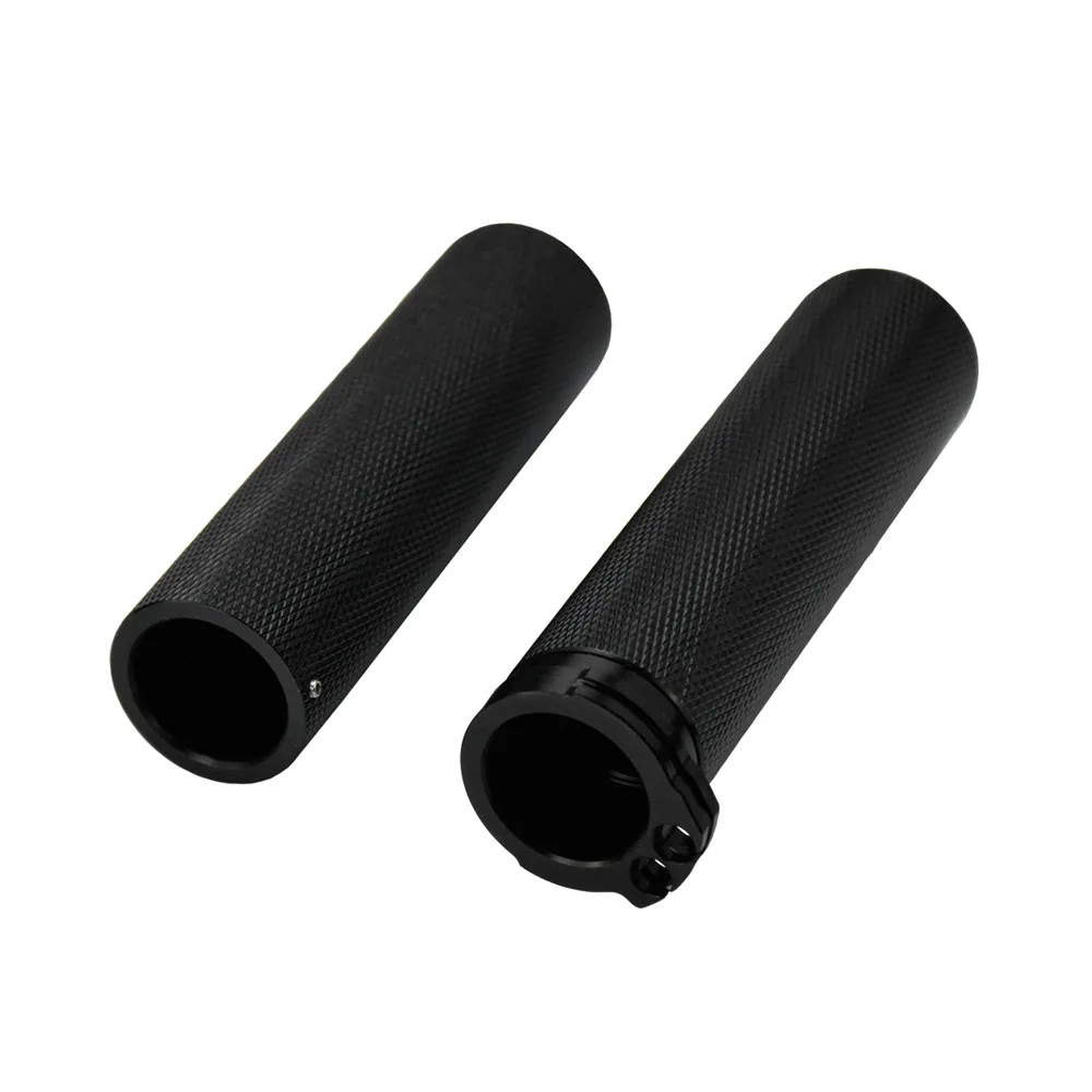 Motocycle 25mm Hand Grips All Aluminum Handlebar Grips Black Chrome For Harley Sportster XL883 XL1200 Touring Dyna Softail